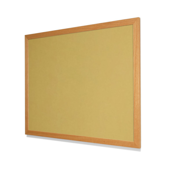2212 Fresh Pineapple Colored Cork Forbo Bulletin Board with Red Oak Frame